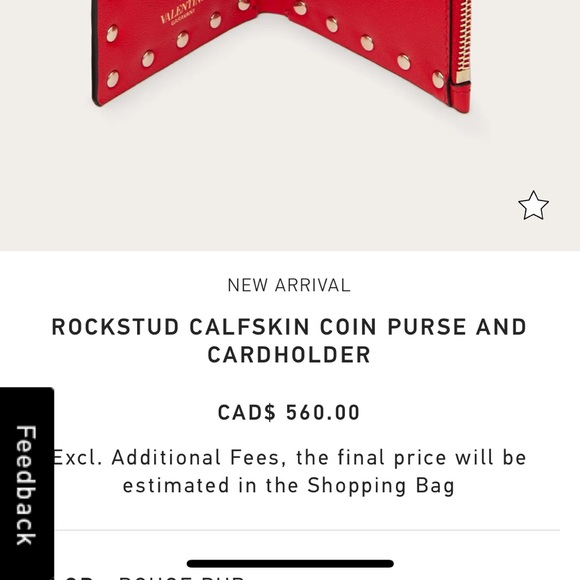 🚨🚨 NWT VALENTINO ROCK-STUD CALFSKIN COIN PURSE AND CARDHOLDER - Picture 2 of 8